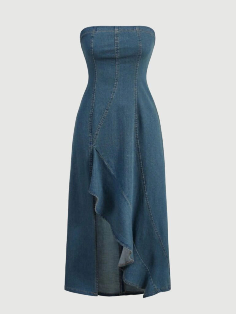 Strapless Denim Dress
