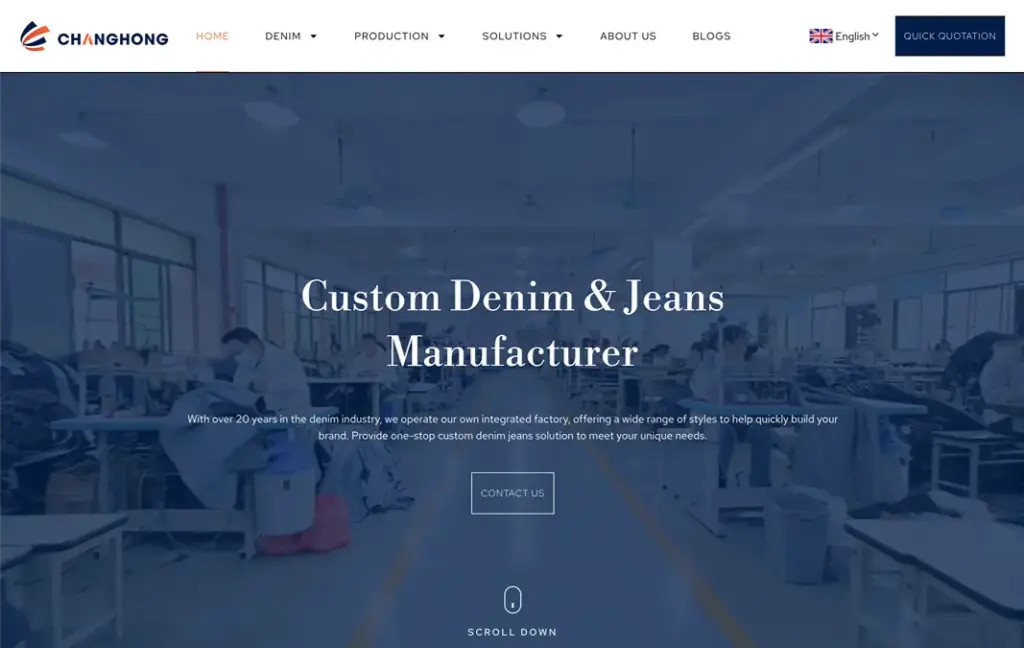 Changhong china denim jeans manufacturer