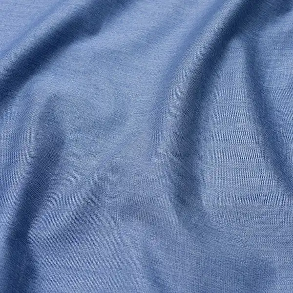 wrinkled soft linen blue denim fabric for denim garment