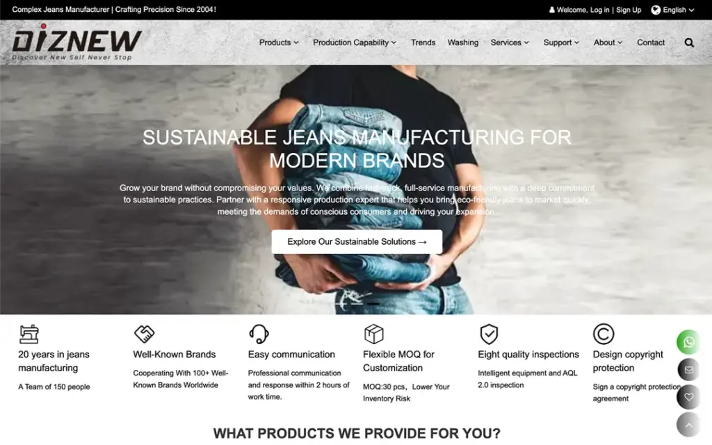 diznew china denim jeans manufacturer