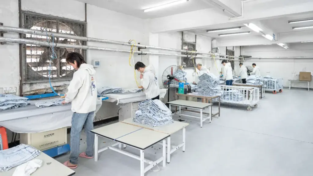 denim clothing manufacturing room