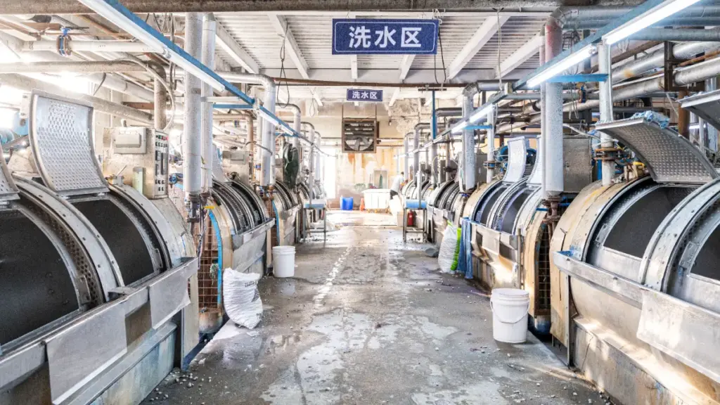 denim fabric washing zone