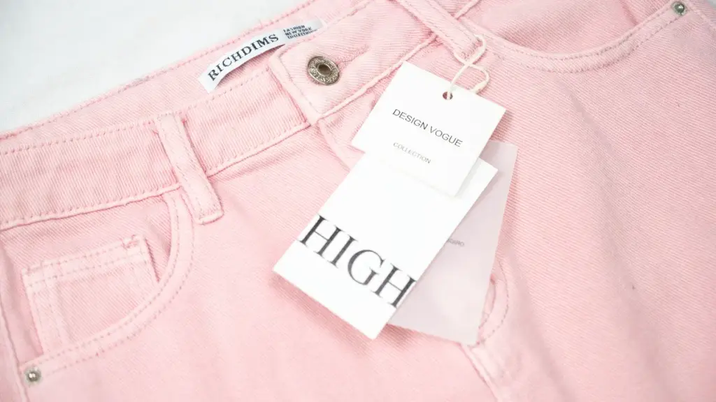 pink denim jeans label