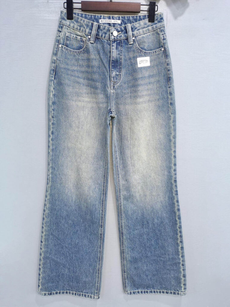 LYFJ752 Women's Vintage Washed High Waisted Wide Leg Jeans
