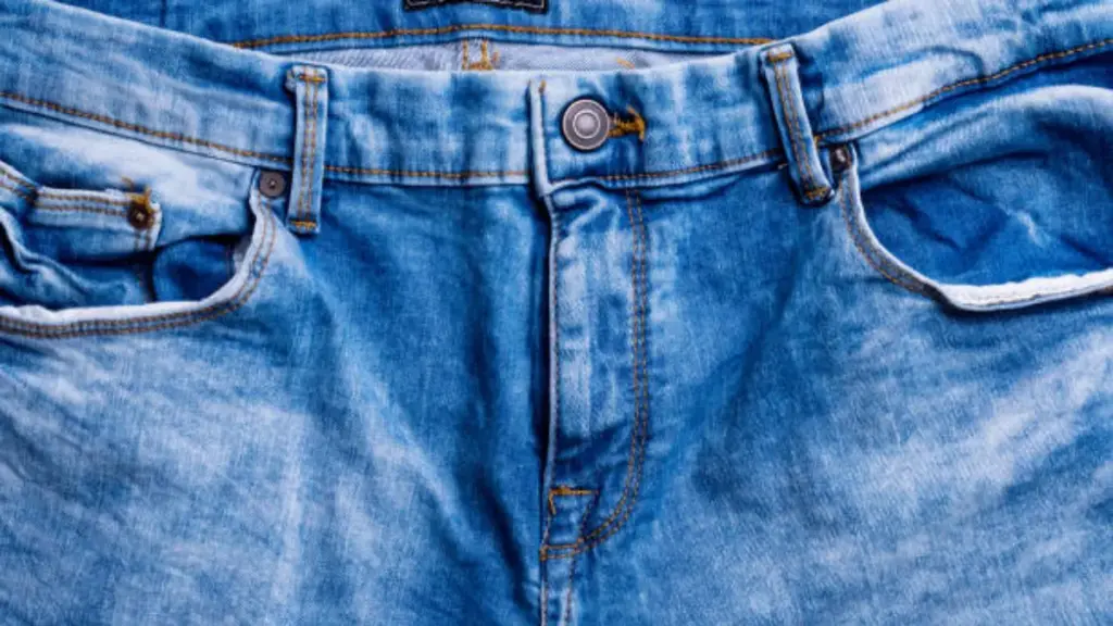 a closer up of blue denim jeans