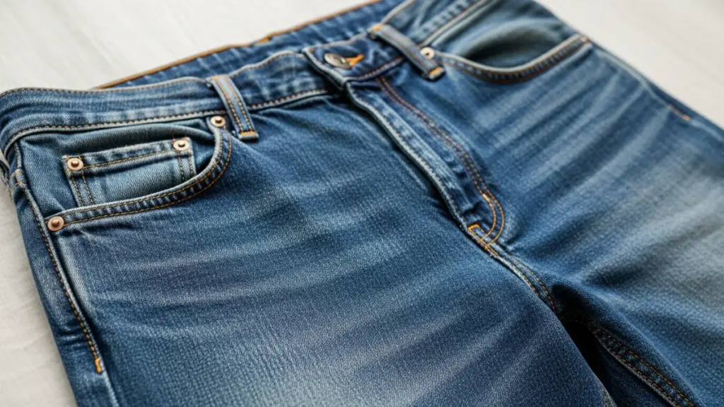 denim jeans on the desk