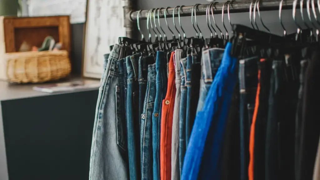 wholesale denim jeans on the clothing hanger