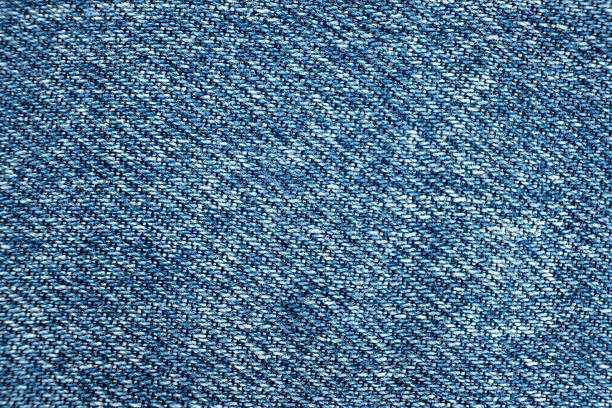 Detailed View of Woven Blue Denim Threads