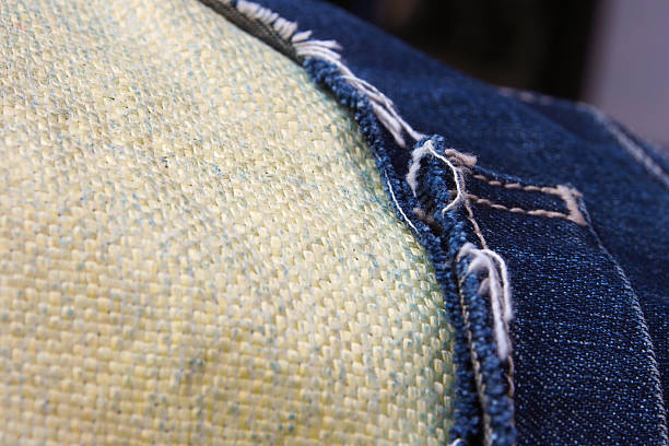 Macro view of Kevlar Fiber and jeans