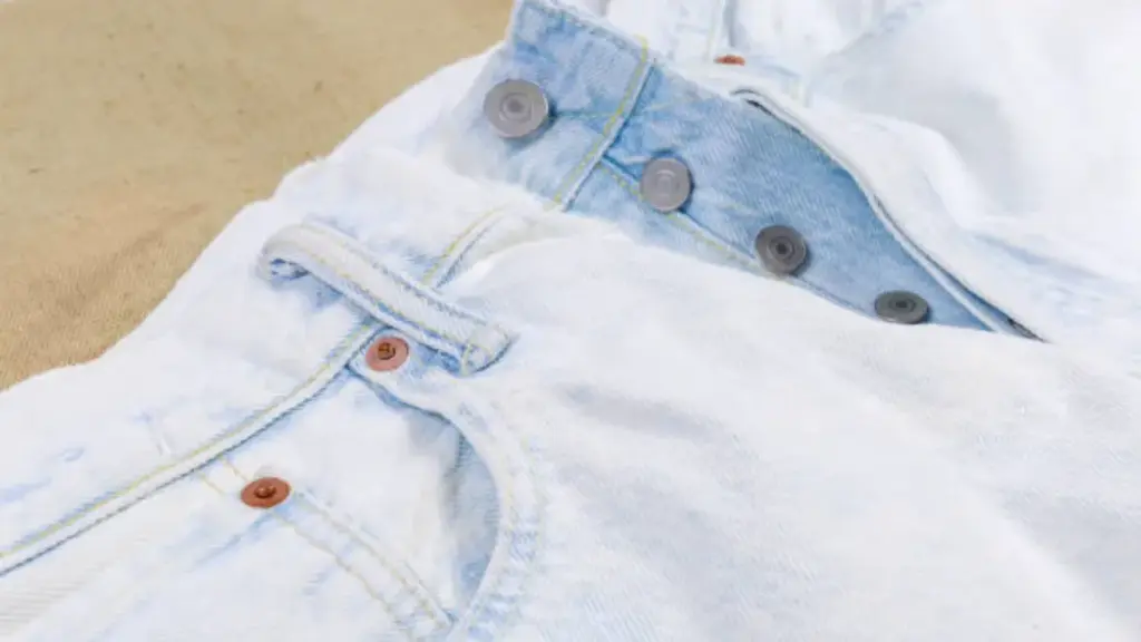 a pair of light denim jean