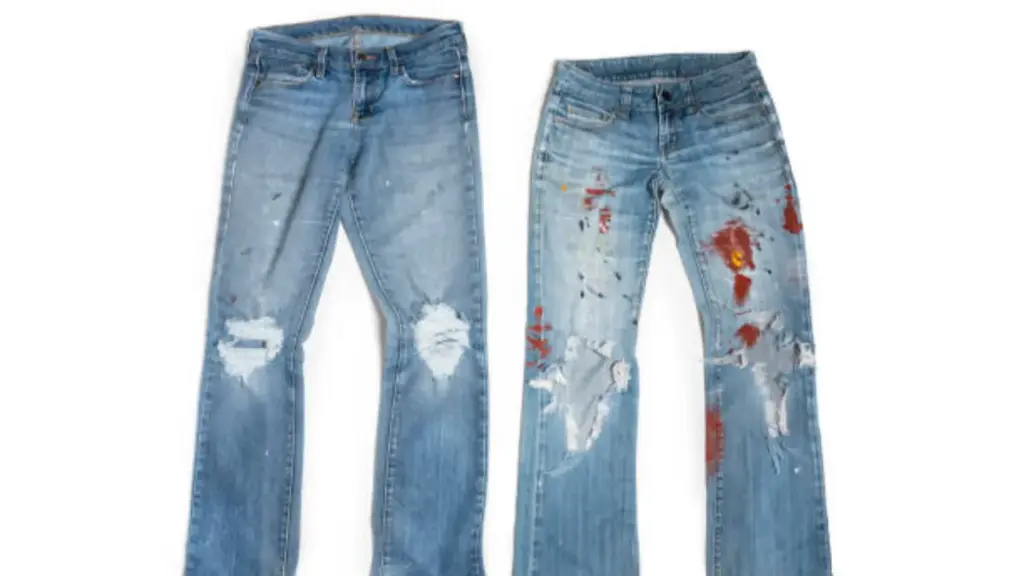 distressed patch denim jeans