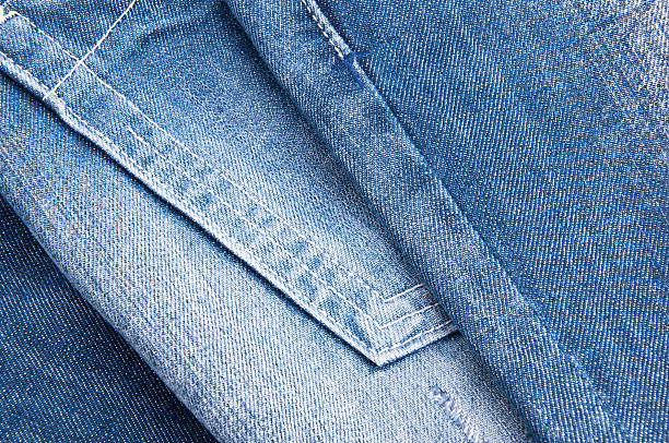 Texture of blue jeans with some folds